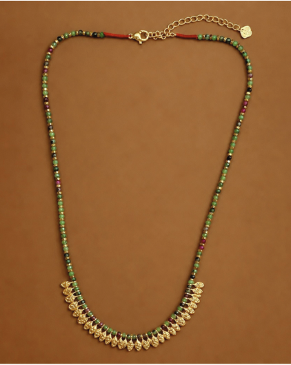 Collier Nomade Pampilles Rubizoïsite Verte | Birdy Coup de Cœur