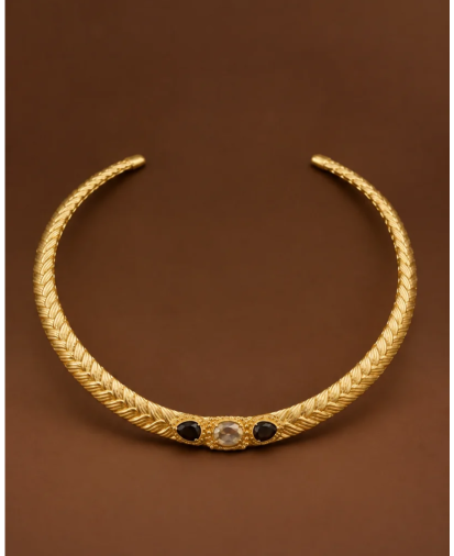 Collier Torque Joséphine Quartz Fumé & Citrine | Diaperis Birdy