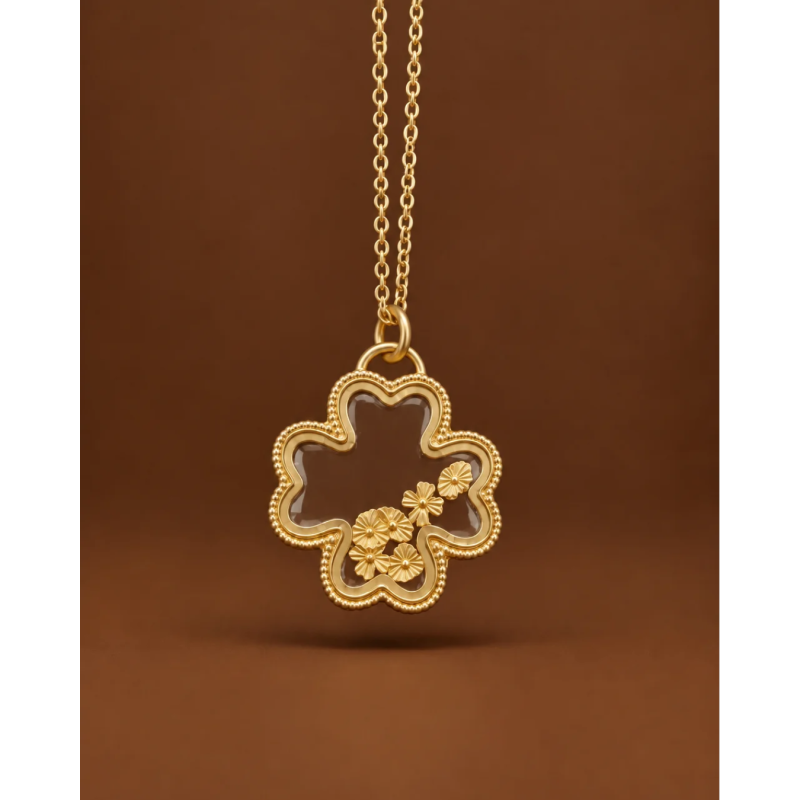 Collier Isalya Trèfle Porte-Bonheur Plaqué Or | Diaperis