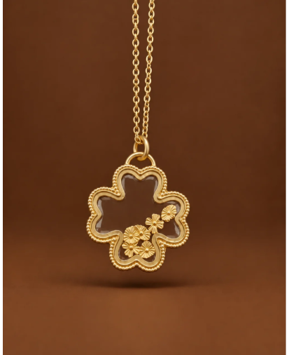 Collier Isalya Trèfle Porte-Bonheur Plaqué Or | Diaperis