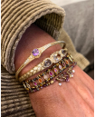 Jonc Lina Grenat & Plaqué Or | Bracelet Diaperis – Birdy