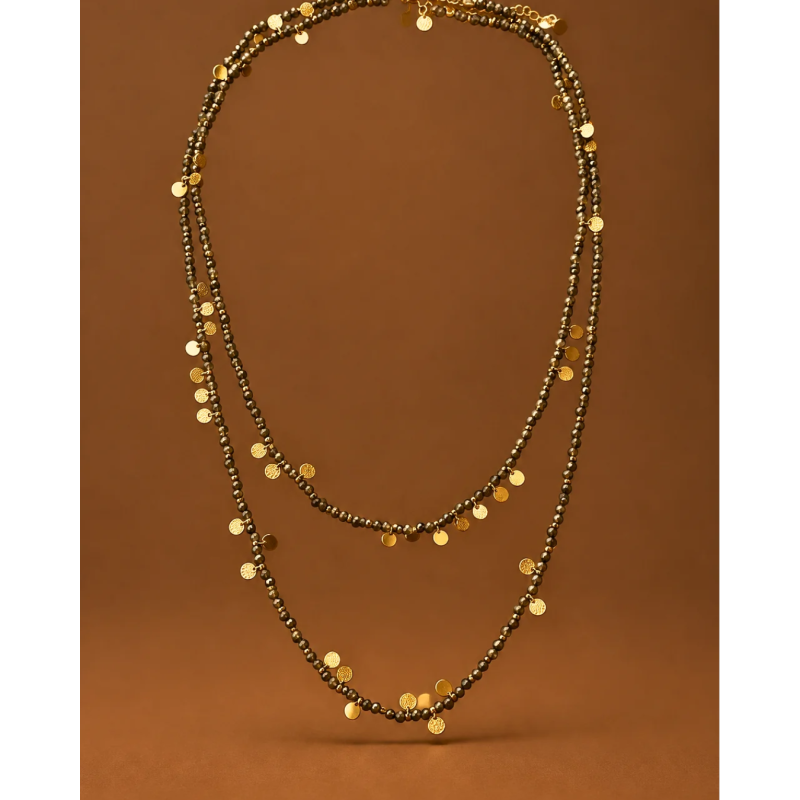 Sautoir Pia Pyrite 3-en-1 | Bijou Best-Seller Birdy Paris